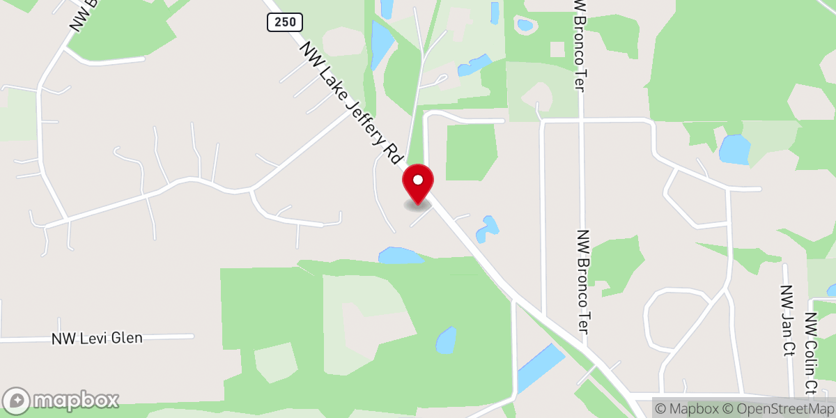 Map showing location of Huntsville Baptist Church