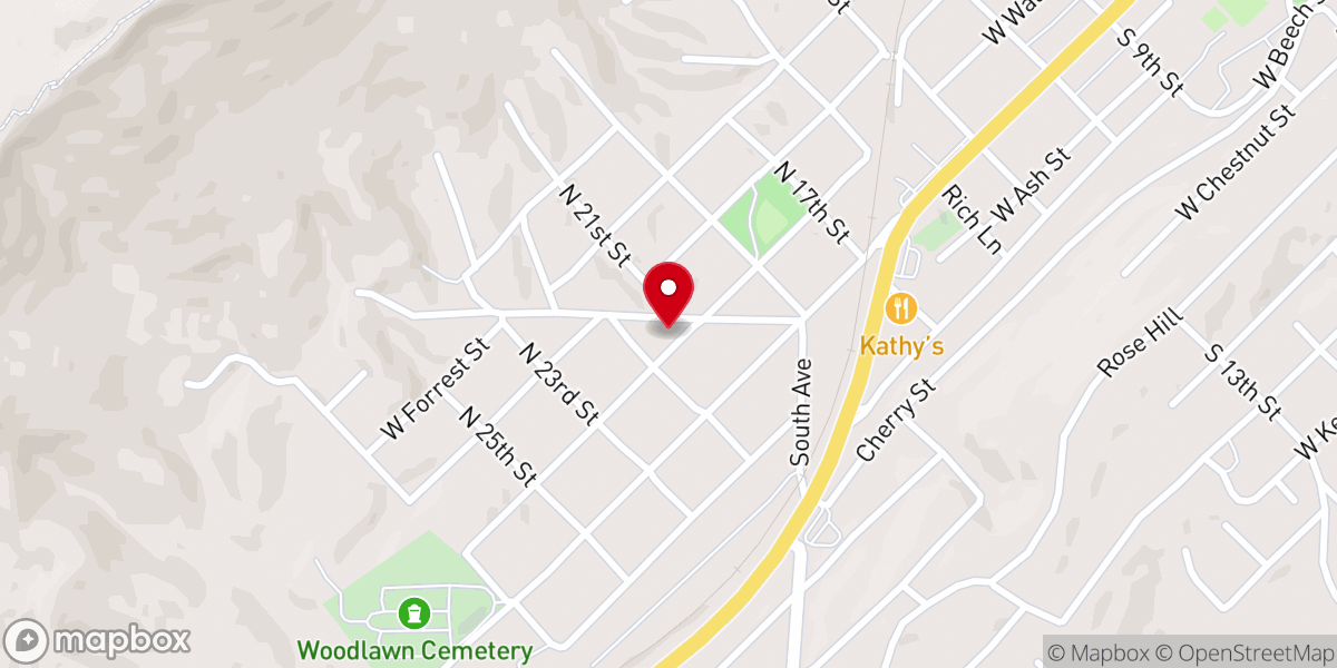 Map showing location of West Lafollette Baptist Church