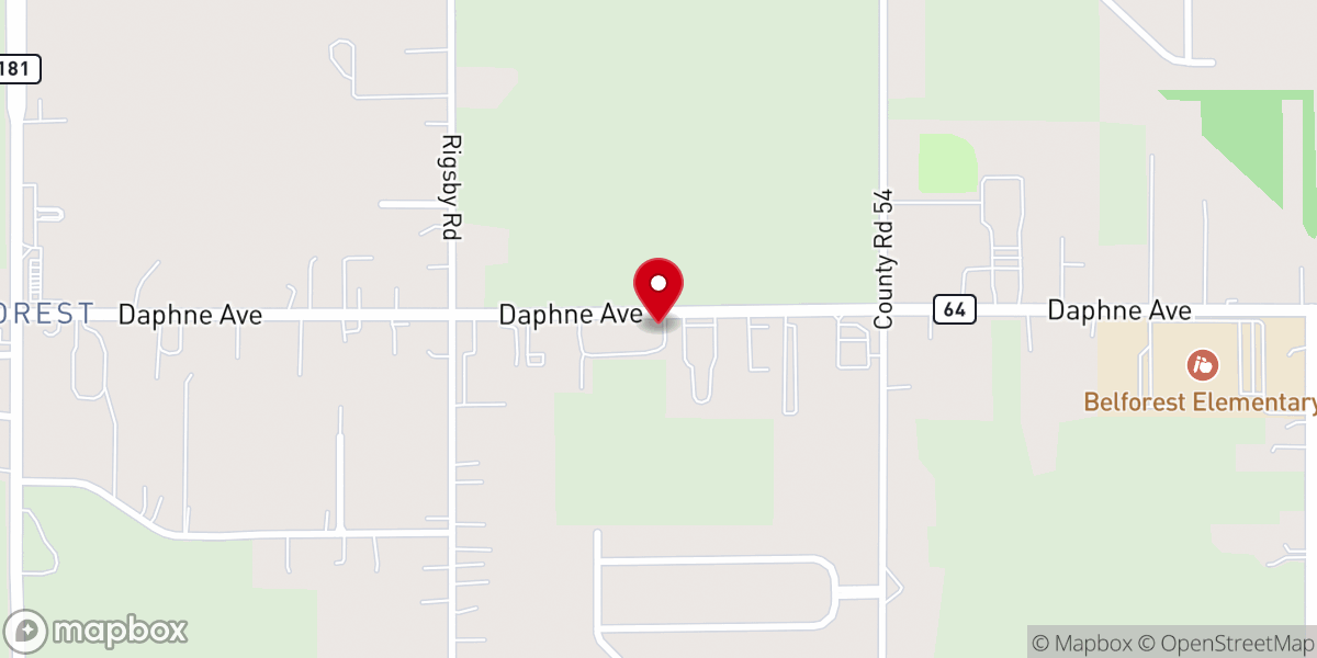 Map showing location of House of Prayer Apostolic Ministry