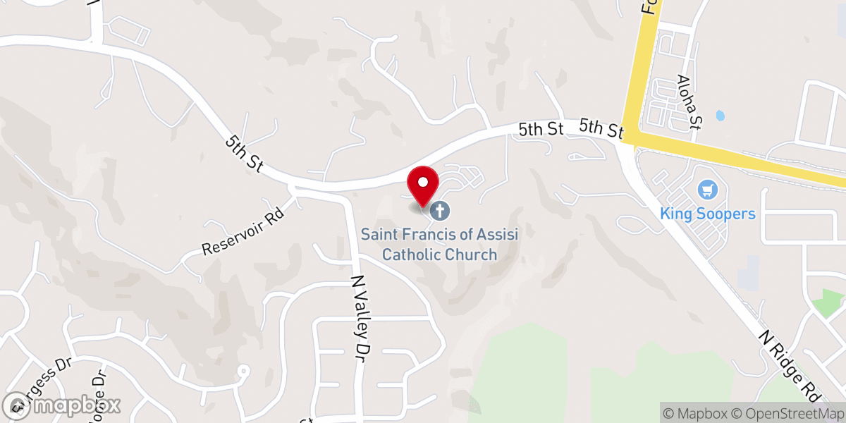Map showing location of St Francis of Assisi Catholic Church