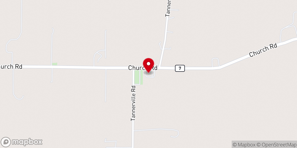 Map showing location of Martins Mennonite Church