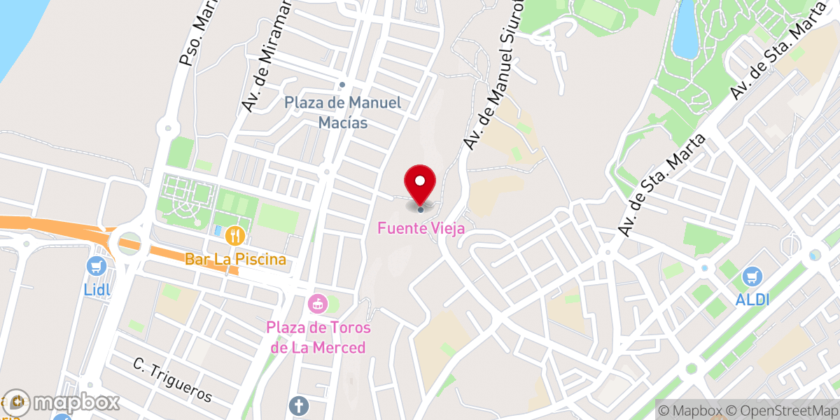 Map showing location of Fuente Vieja