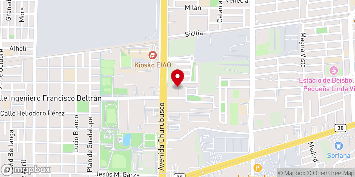 Map showing location of Iglesia El Camino