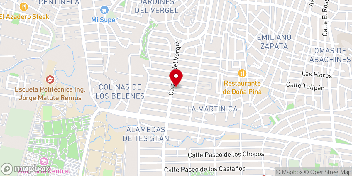 Map showing location of Iglesia Bautista