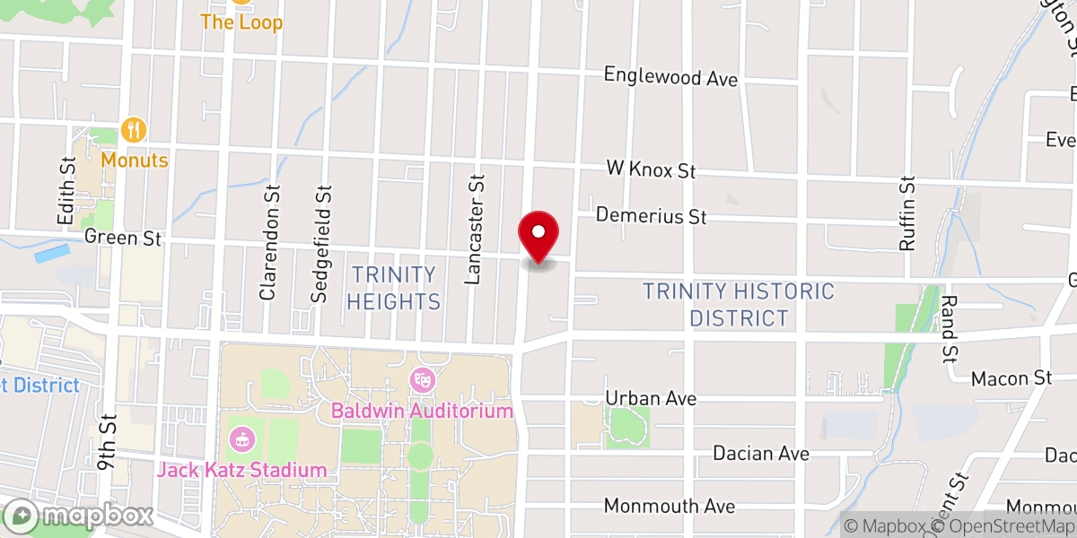 Map showing location of Grace Lutheran Church