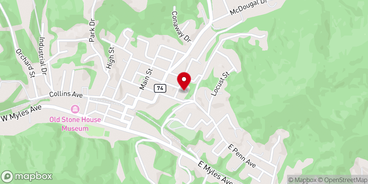 Map showing location of Pennsboro Church of God