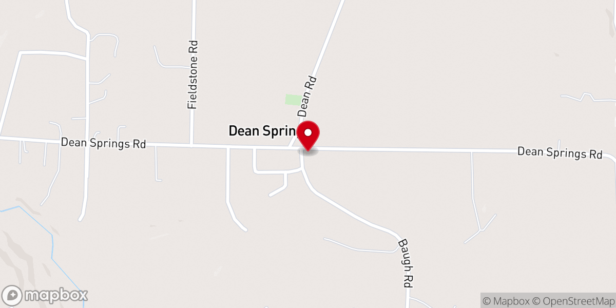 Map showing location of Dean Springs Missionary Baptist