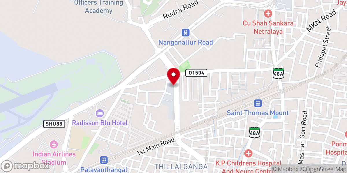 Map showing location of The Pentecostal Mission Church (TPM) - St. Thomas Mount
