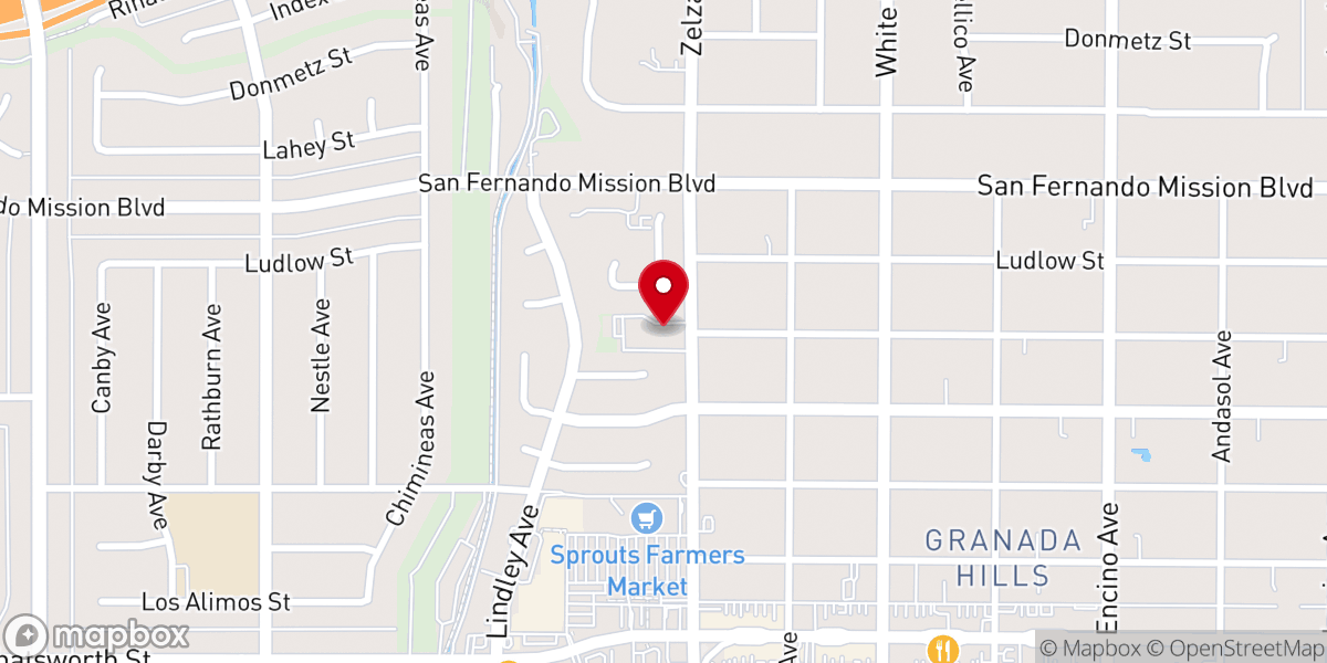 Map showing location of Granada Hills Baptist Church