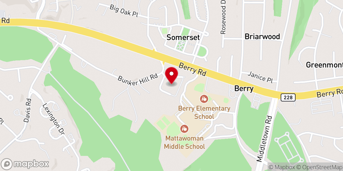 Map showing location of First Baptist Church of Waldorf