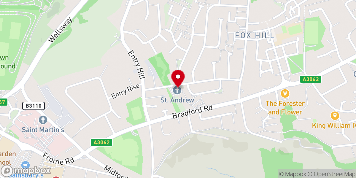 Map showing location of St Andrew’s Community Church