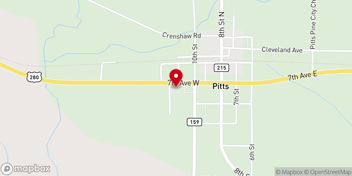 Map showing location of Pitts Church of God Offices