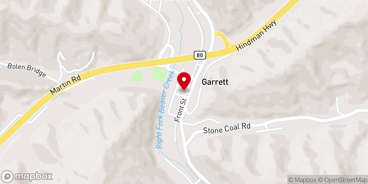Map showing location of Garrett First Baptist Church