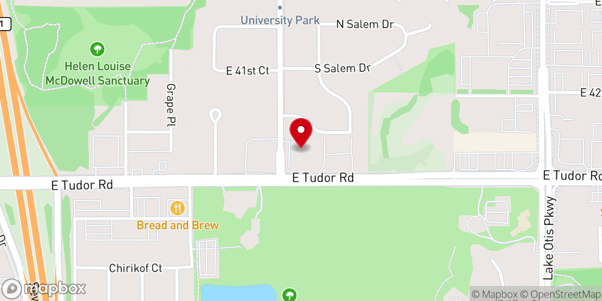 Map showing location of Open Door Baptist Church of Anchorage