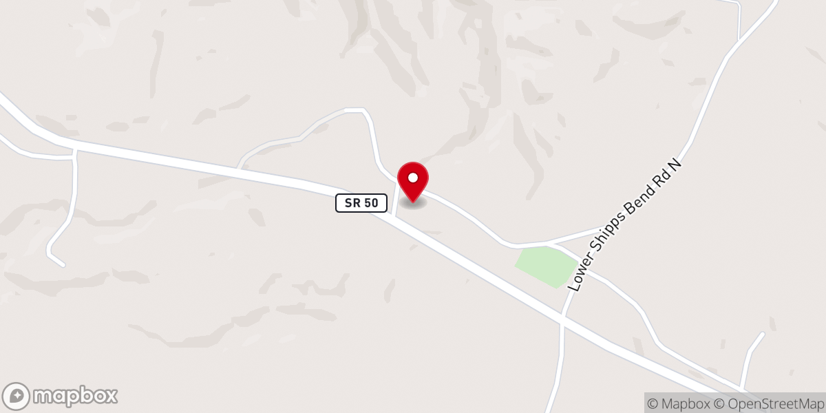 Map showing location of Shipps Bend United Methodist Church