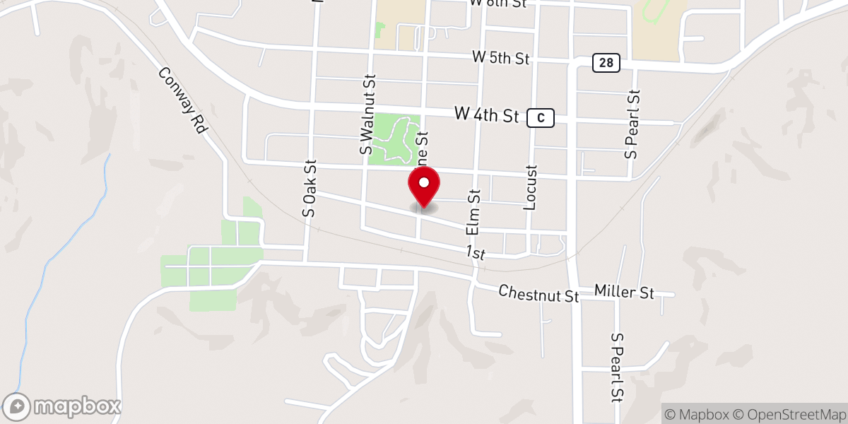 Map showing location of United Methodist Church