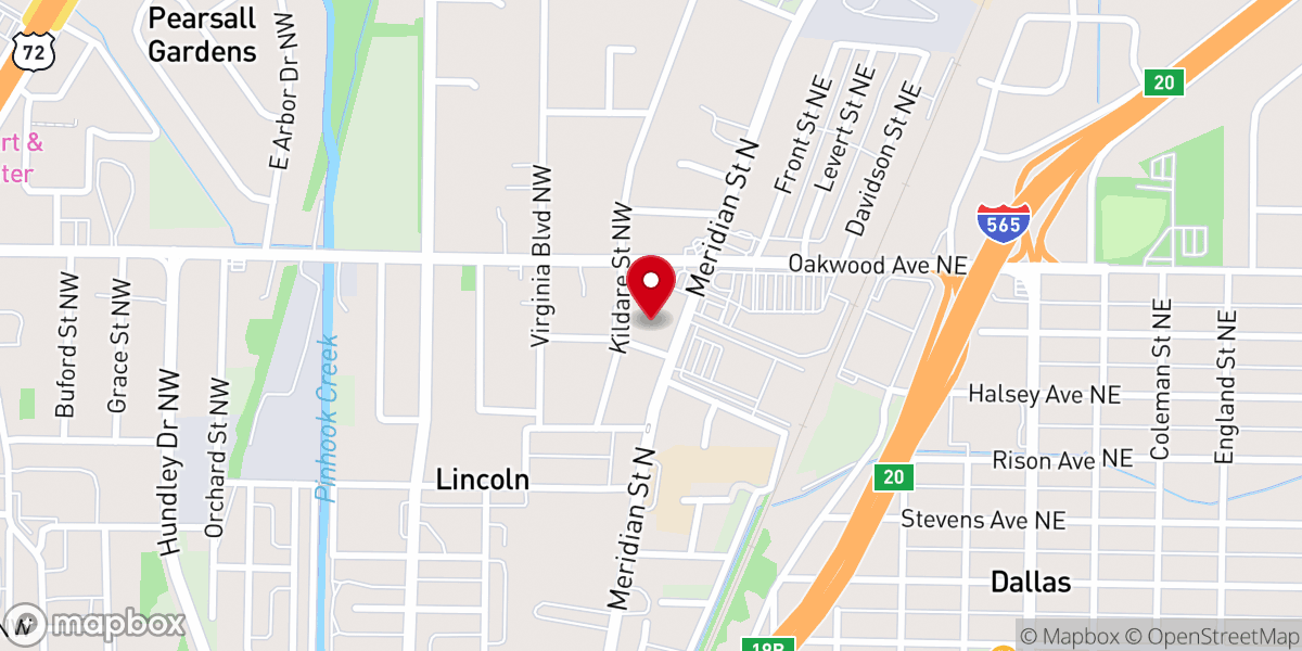 Map showing location of Church of Christ at Lincoln