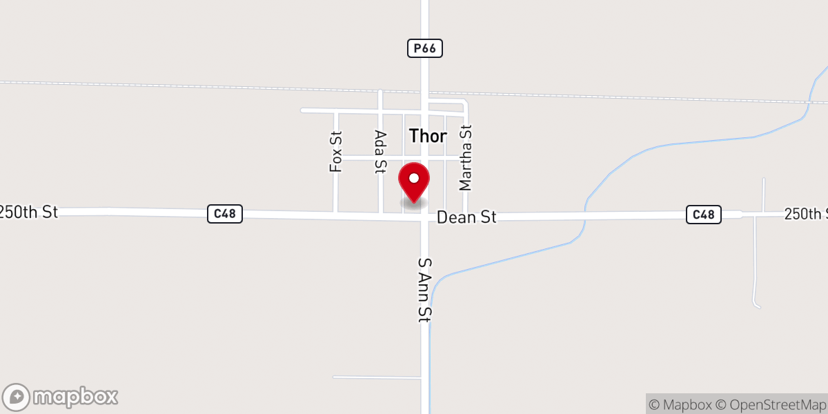 Map showing location of Ullensvang Lutheran Church
