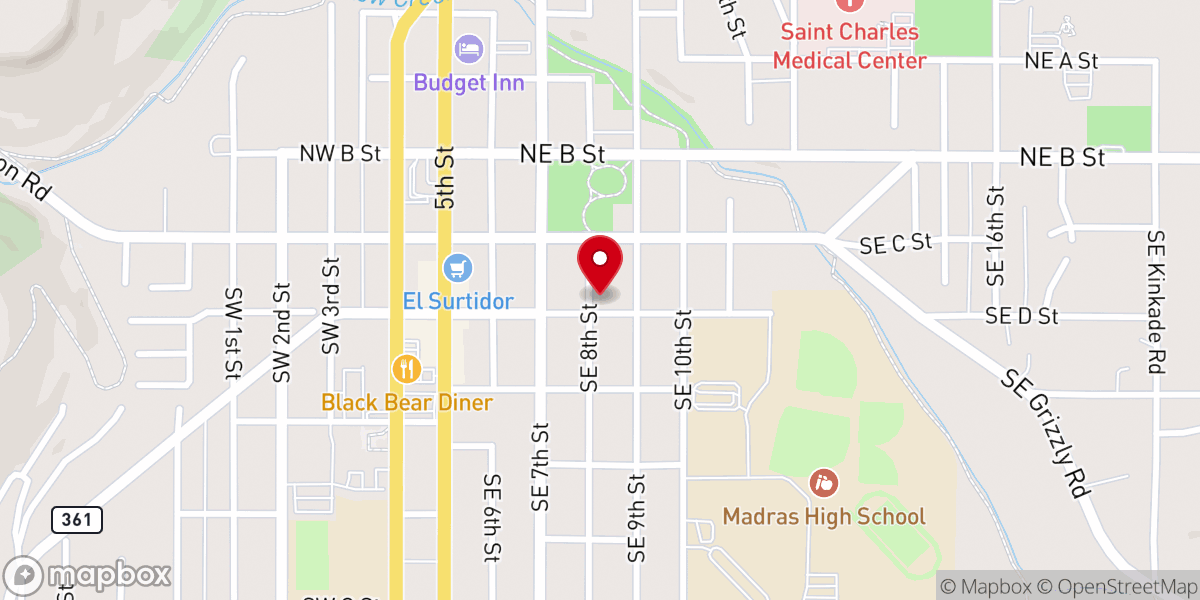 Map showing location of MGM Community Center