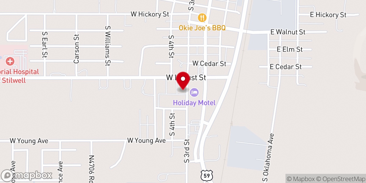 Map showing location of Adair County Resource Center - Food Pantry