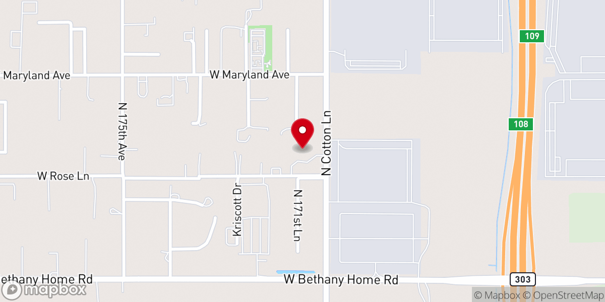 Map showing location of Cotton Lane Baptist Church