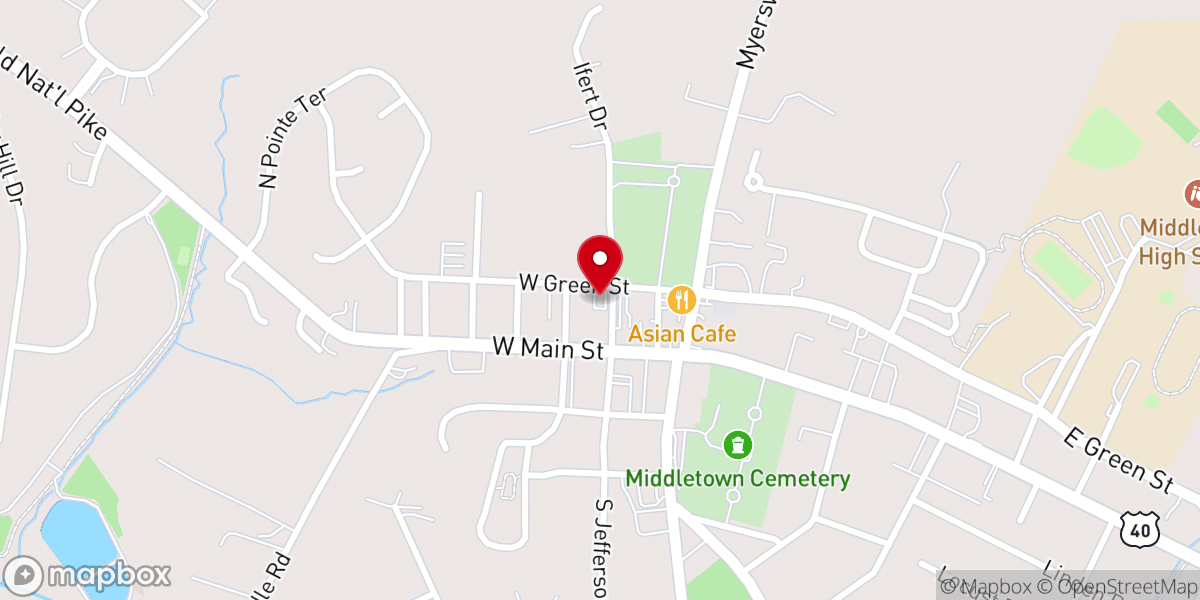Map showing location of Zion Lutheran Church Parking