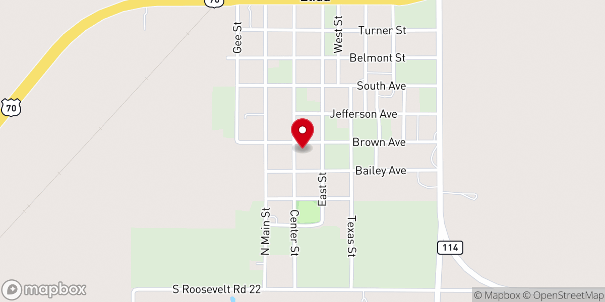 Map showing location of Elida Methodist Church