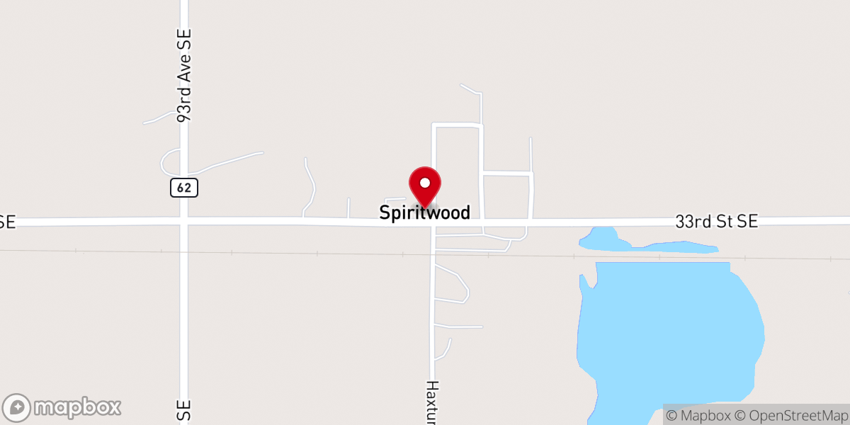 Map showing location of Spiritwood