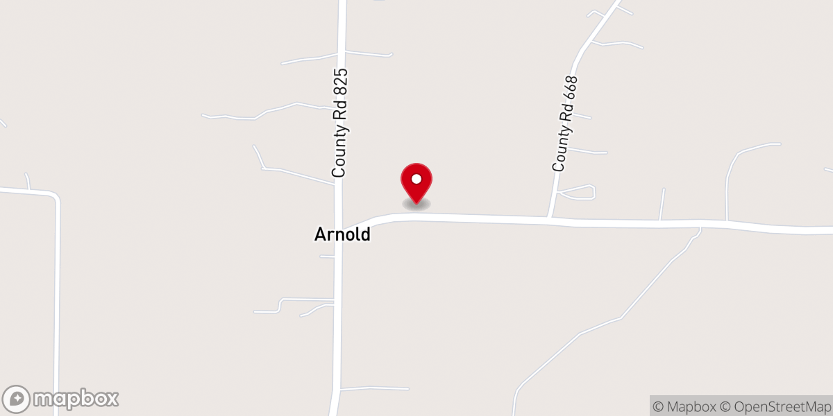 Map showing location of Arnold Creek Baptist Church