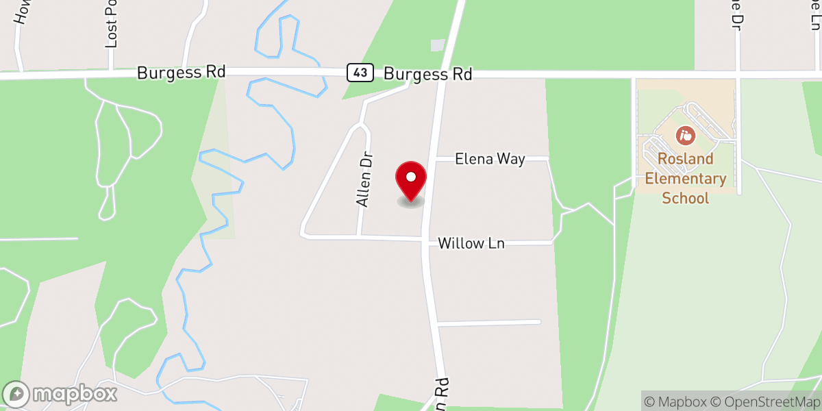 Map showing location of Faith Lutheran Church
