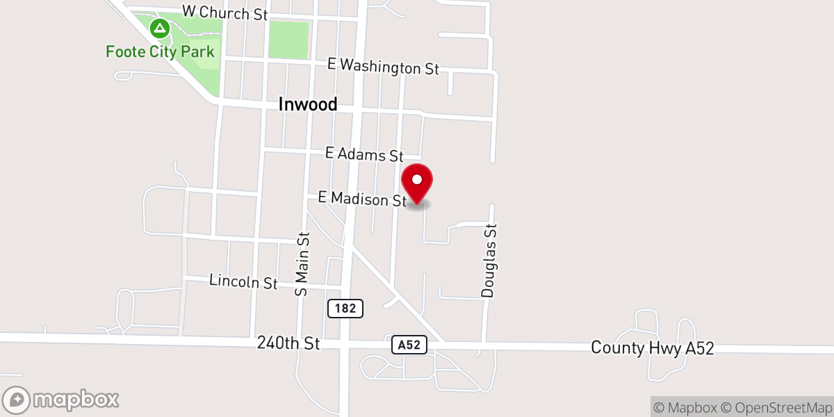 Map showing location of Inwood Christian Reformed Church
