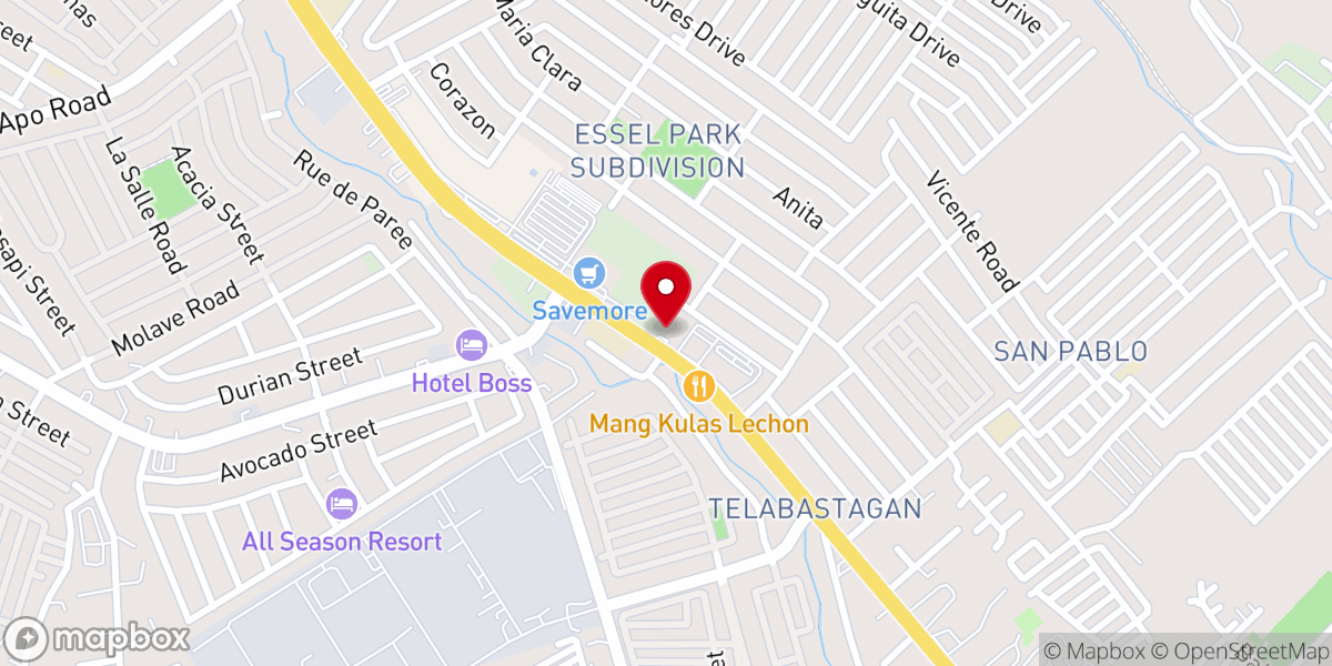 Map showing location of Sacred Heart Parish Church