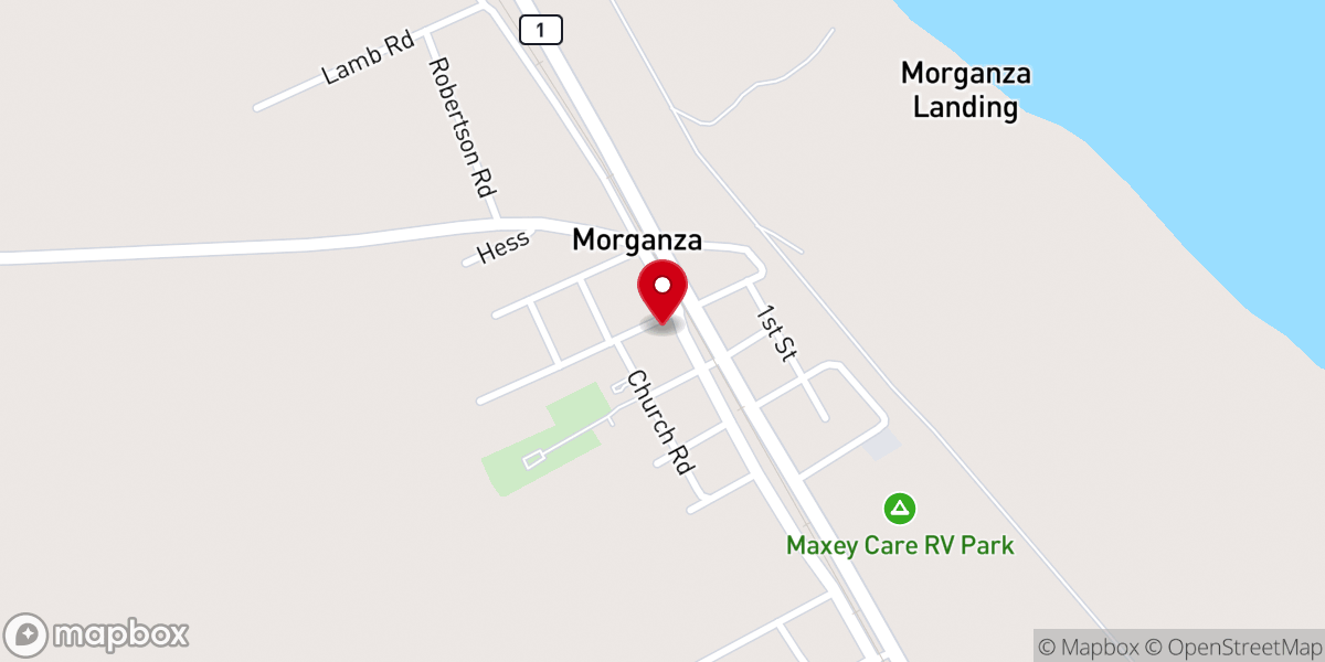 Map showing location of Village of Morganza