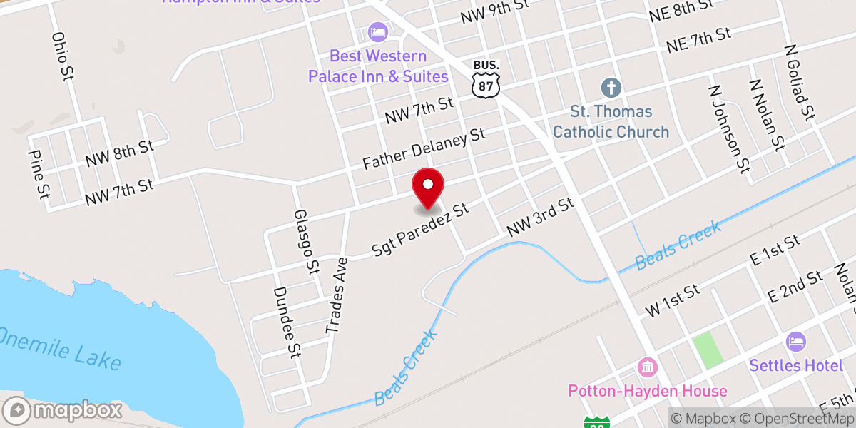 Map showing location of First Mexican Baptist Church