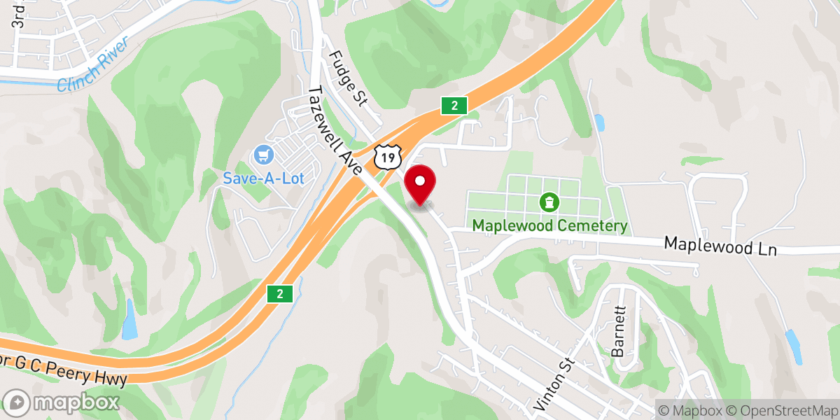 Map showing location of First Baptist Church