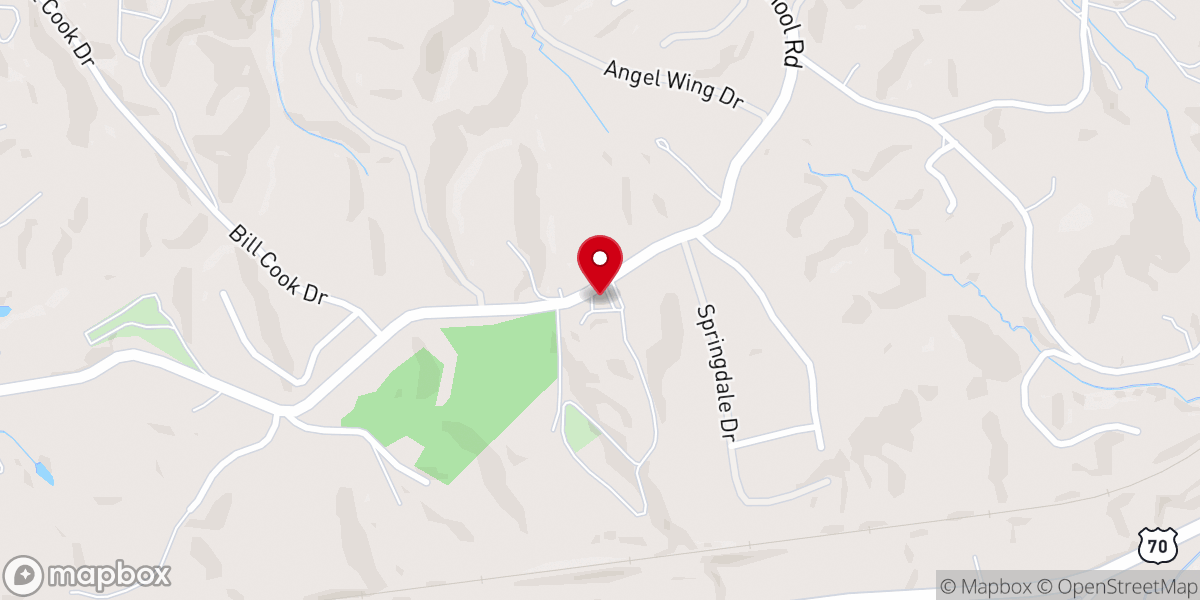 Map showing location of Bethel Free Will Baptist Church