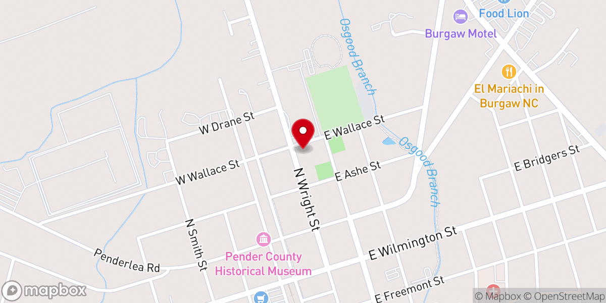 Map showing location of Mt Pisgah Baptist Church