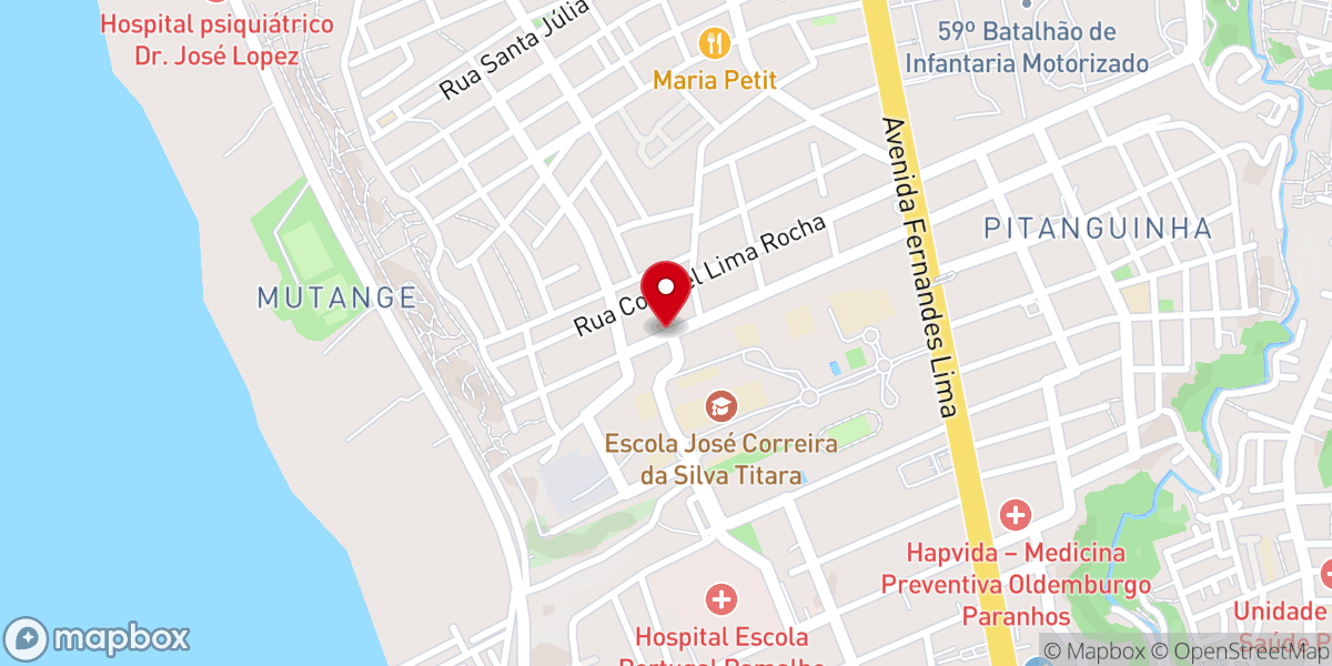 Map showing location of Igreja Batista do Pinheiro