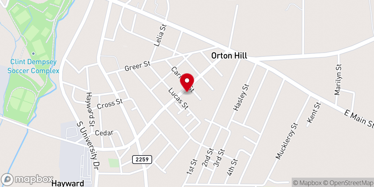 Map showing location of Bethel Temple Church of God in Christ