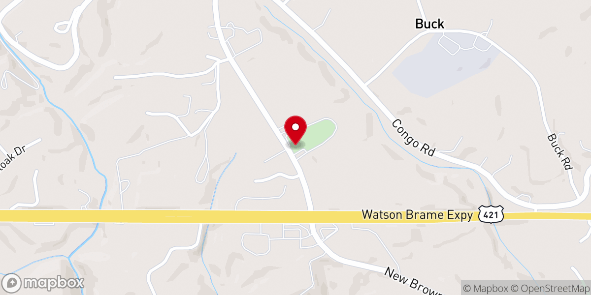 Map showing location of Pleasant Grove Baptist Church