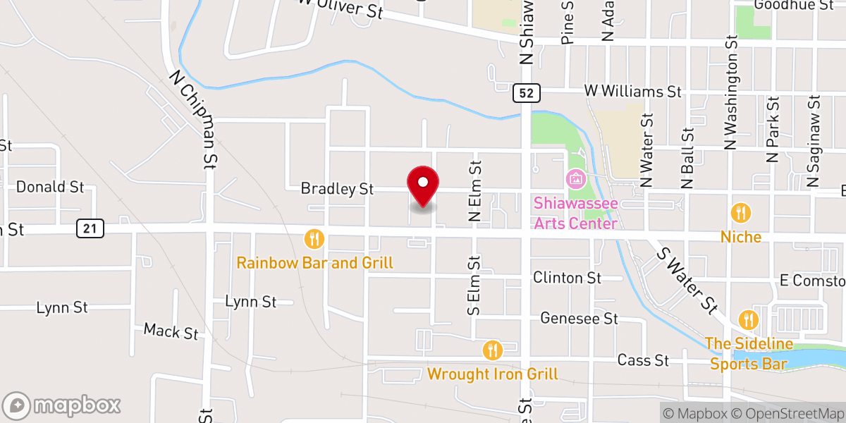 Map showing location of St. Paul's Catholic Church