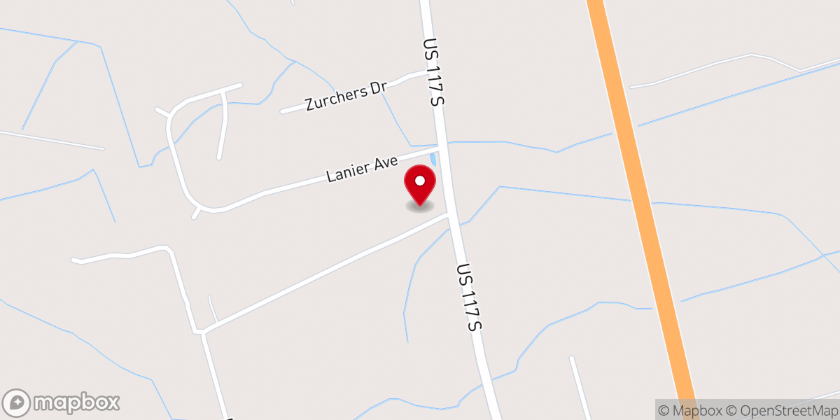 Map showing location of Rocky Point Baptist Church