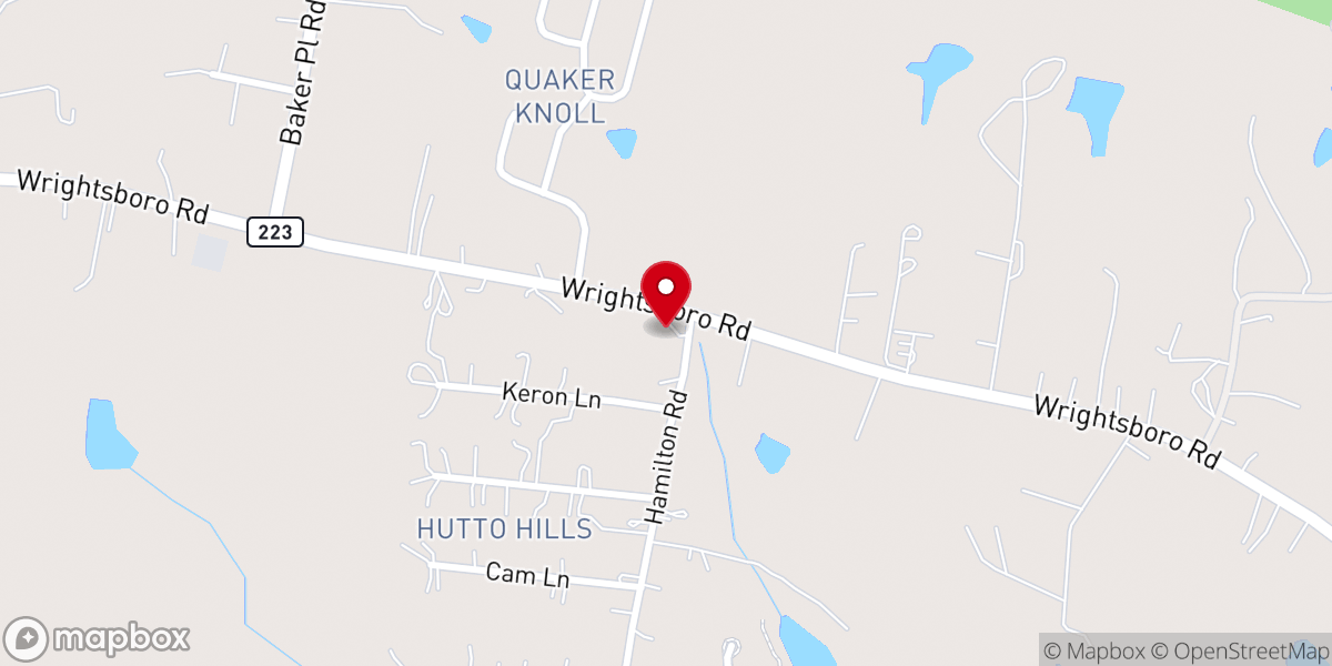 Map showing location of Water Branch Baptist Church