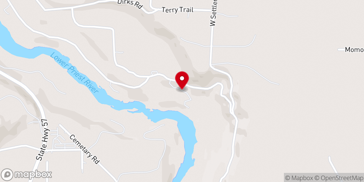 Map showing location of Cedar River Weddings & Events