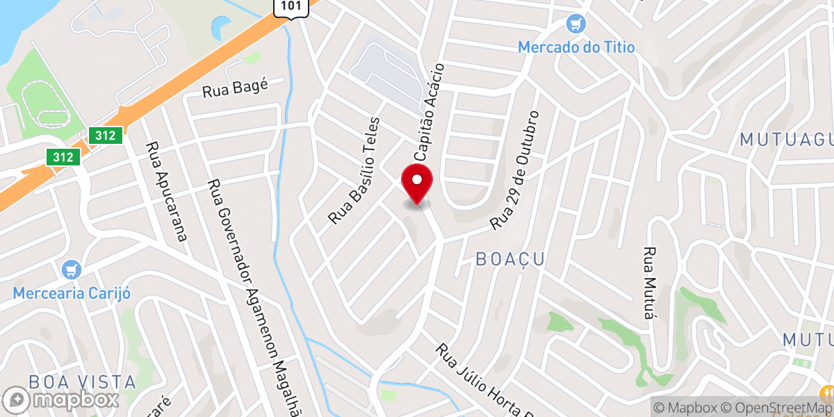 Map showing location of Assembléia de Deus Central de Boaçu