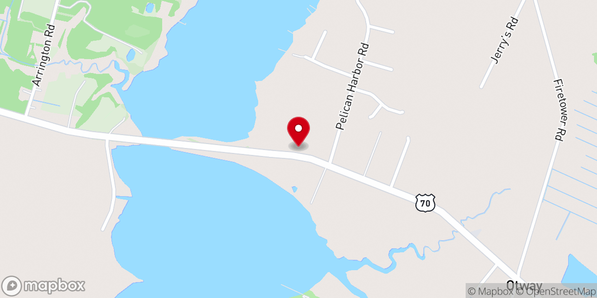 Map showing location of Otway Freewill Baptist Church