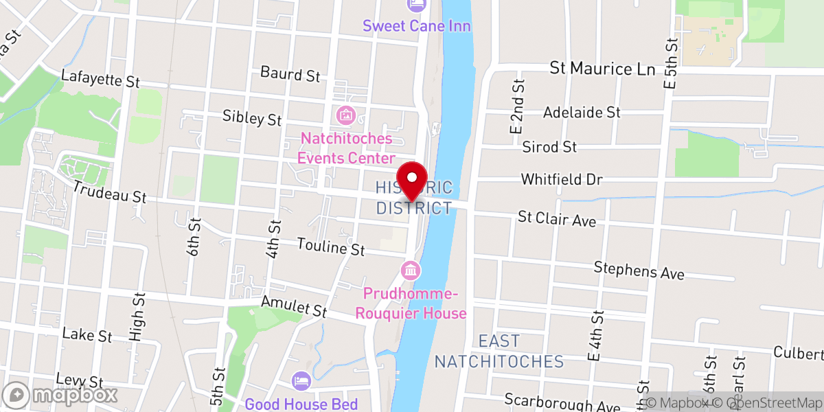 Map showing location of Natchitoches Art Guild-Gallery