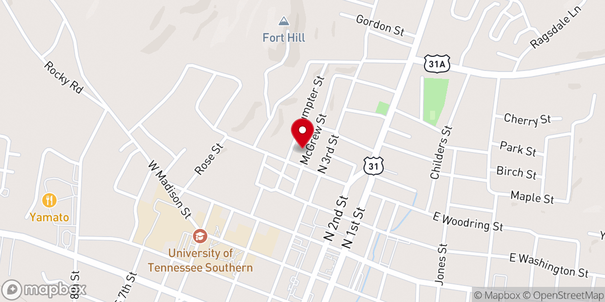 Map showing location of Old Zion UPB Church