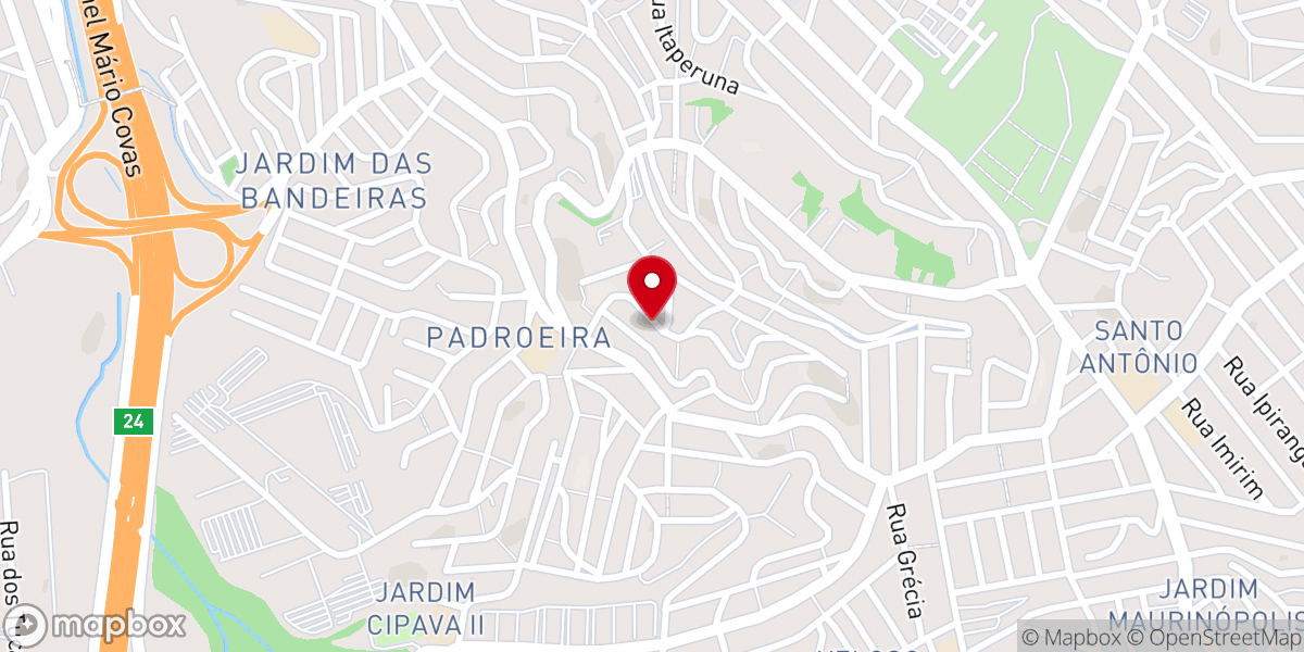 Map showing location of Igreja Pentecostal