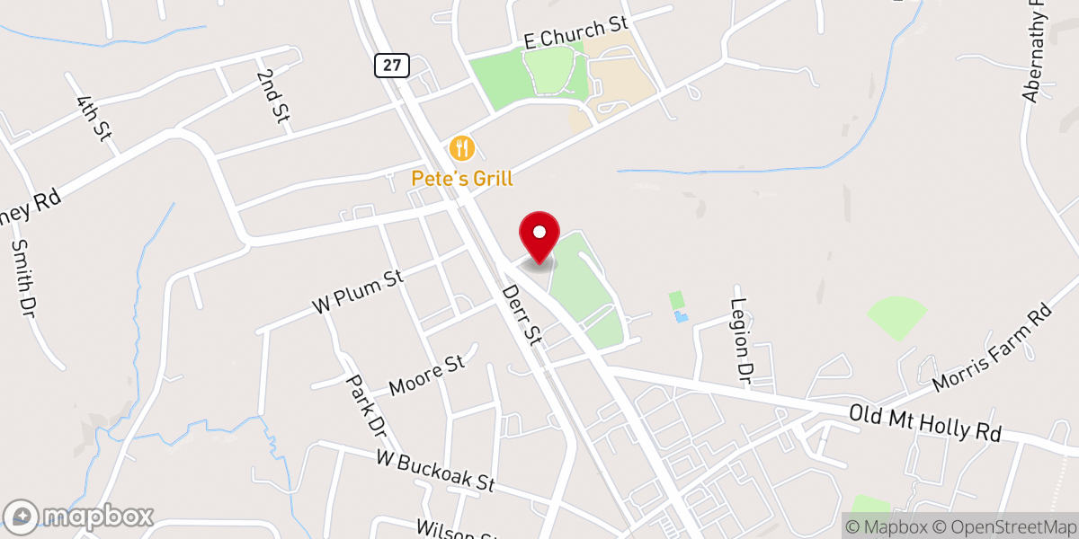 Map showing location of Christ's Lutheran Church